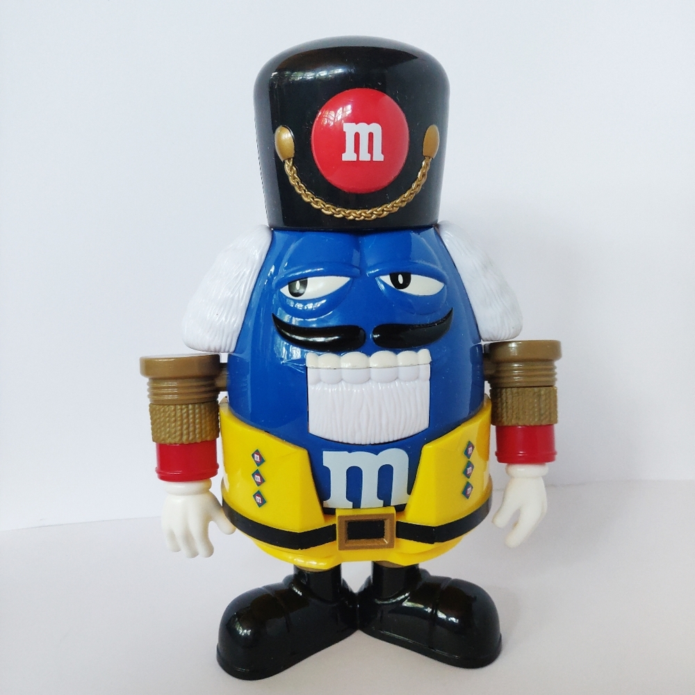 M&M's Blue Nutcracker Limited Holiday Clectible Edition Candy Dispenser 10"